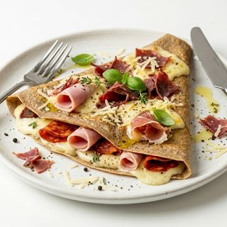 Crêpe salée charcuterie fromage