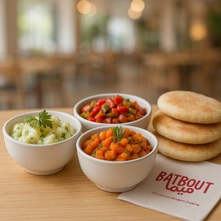 Assortiment de salades marocaines + batbout maison