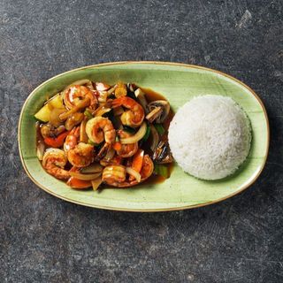 14-Wok-fried tiger prawns with vegetables 