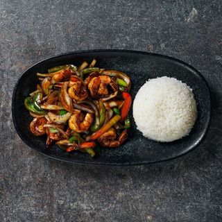 16-Wok-fried tiger prawns with teriyaki 