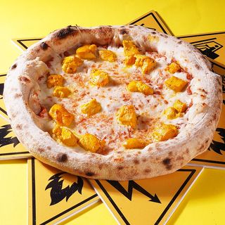 Pizza poulet curry artisanale