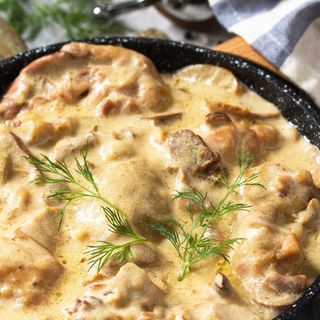 Émincé de Poulet Crémeux aux Champignons 