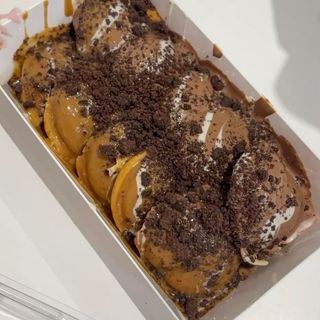 Mini pancakes au Nutella, chocolat blanc et Oreo