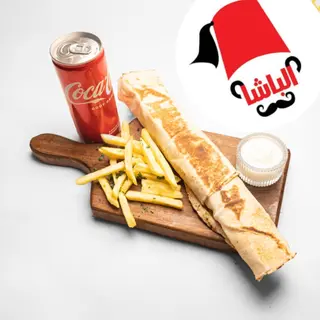 ساندويش بيگ شاورما بالعيش+فريت+صودا