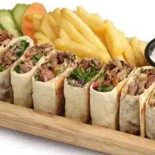 طبق شاورما عربي لحم