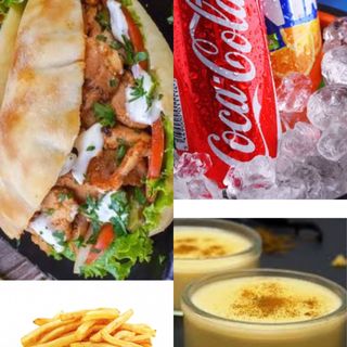 پيتا شاورما نورمال+فريت+صودا+ تحلية