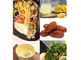 فطور مع  طبق شاورما عربي