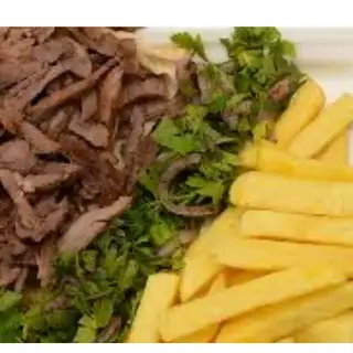 طبق شاورما لحم شرايح