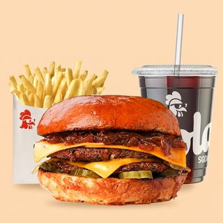 Double cheese king - Boisson au choix - Frites