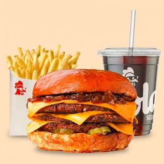 Triple cheese king - Boisson au choix - Frites