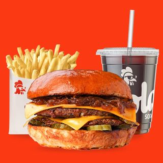 Double cheese king - Boisson au choix - Frites