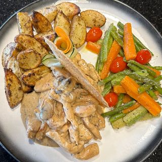 Emincés de Poulet sauce Champ.