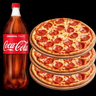 Offre Triple pizza Individuel 1 litre Boisson 