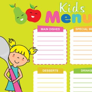 Kids menu
