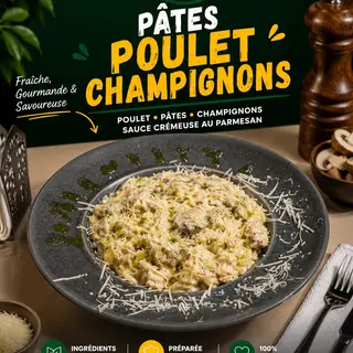 Pates poulet champignons
