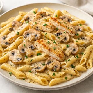 Penne poulet champignon