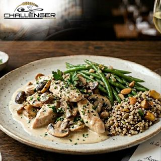 Émincé De Poulet a la crème champignon