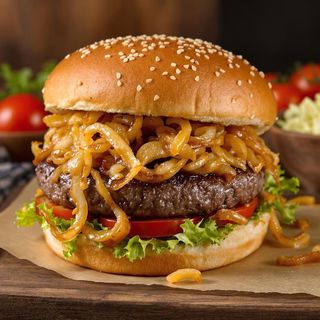 Burger caramélisé