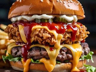 Chicken - Beef Burger (MENU)