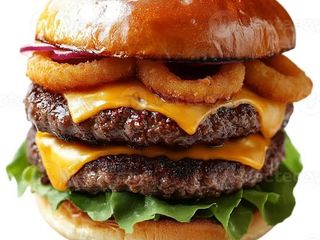 Double cheese burger oignon rings