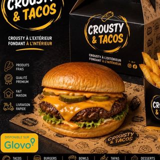 Menu crispy burger frites et boisson