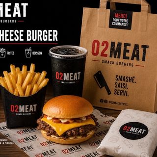 Menu cheese burger frites et boisson