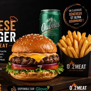Combo oulmes cheese burger O2meat et frites