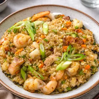 Riz du chef poulet et crevettes
