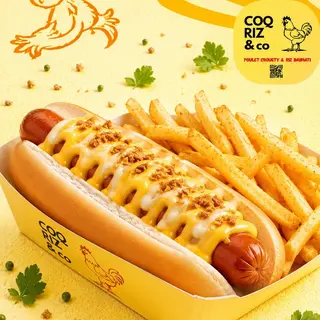 Hotdog cheese + frites