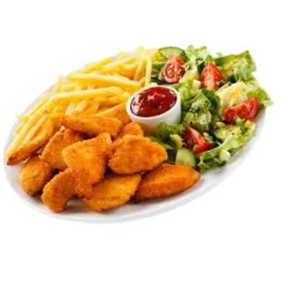 Brochettes de poulet + Frites / Tavuk broşet ve patates kızartması