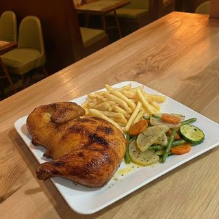 Demi-poulet fumé pendant 3 heures