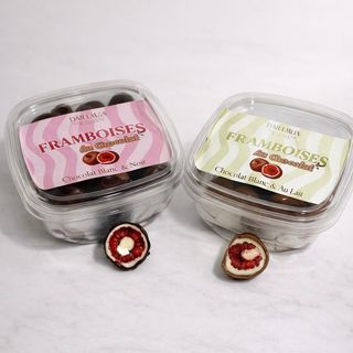 Duo Framboise glacées choco noir & au lait - 300g