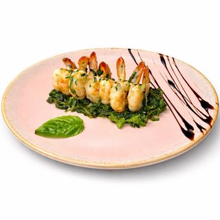 Entrée Chaude Gambas Épinards