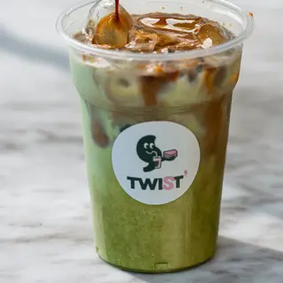 Iced pistachio latté