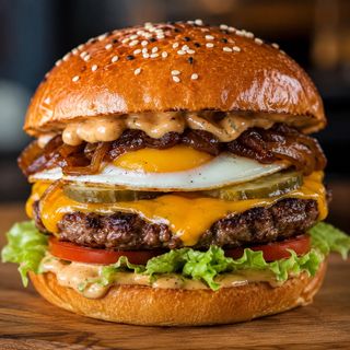 Beef egg burger