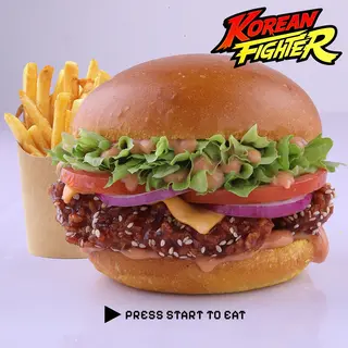 Burger poulet coréen + Frites
