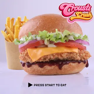 Burger poulet crousti + Frite