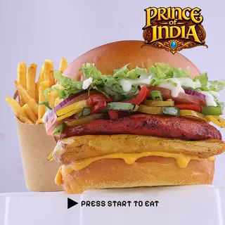 Burger tandoori & curry + Frites