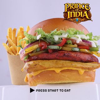 Burger tandoori & curry + Frites
