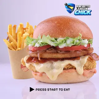 Burger raclette chicken + Frites