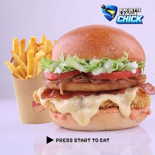 Burger raclette chicken + Frites
