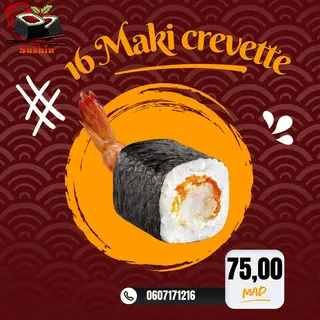 16 Maki Crevette