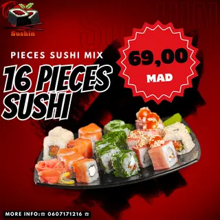 16 Pièces Sushi Mix