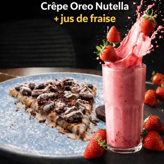 Crêpe Oreo Nutella+ jus de fraise