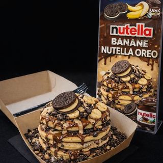 Pancakes Oreo, banane, Nutella