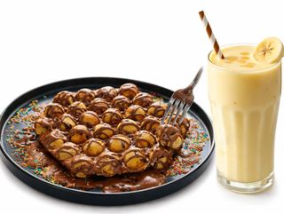 Bubble waffle Nutella + jus banane