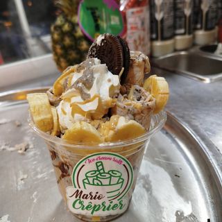 Ice crème rolls Oreo banane crème kinder bueno