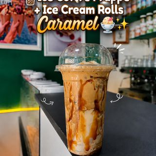 Iced Coffee with Ice Cream caramel