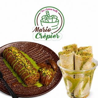 Crêpe kunafa + ice crème rolls kunafa