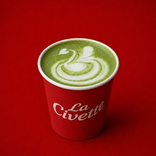 Hot matcha latte